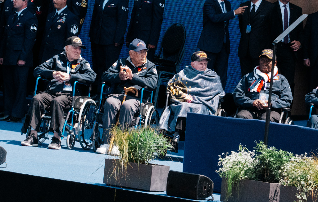 Cérémonie Americaine en hommage aux soldats ayant débarqués le 6 juin 1944.